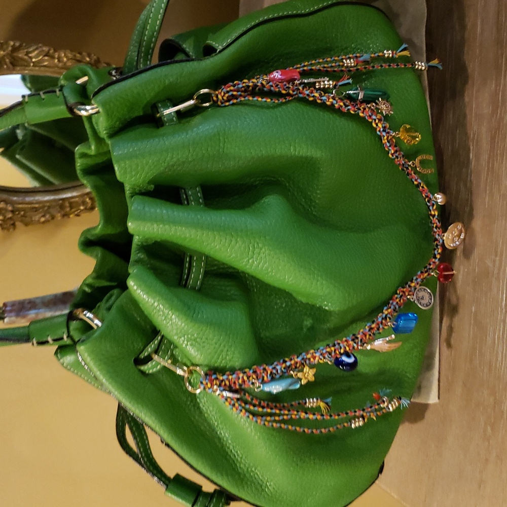 Colorful Woven Fringe Purse Bag Accessory w/ Charms & Stones - NWT! - Picture 2 of 9